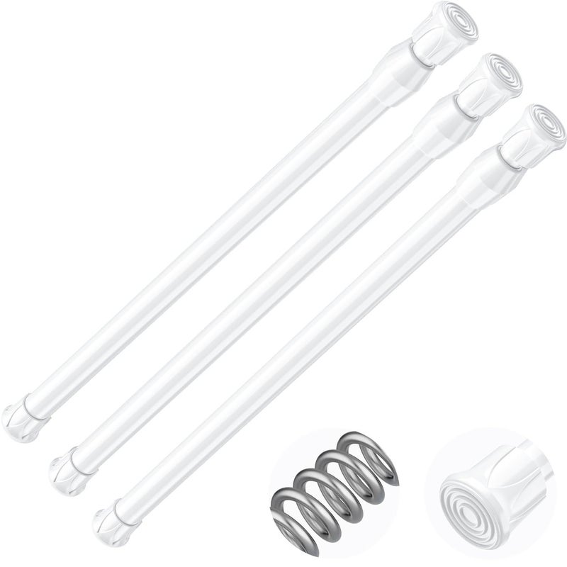 AIZESI Spring Tension Curtain Rods Short Tension Rod (White,17" to 28"-3Pcs) - Image 1